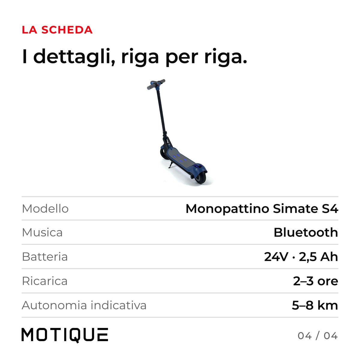 Monopattino Simate S4 - infografica 4