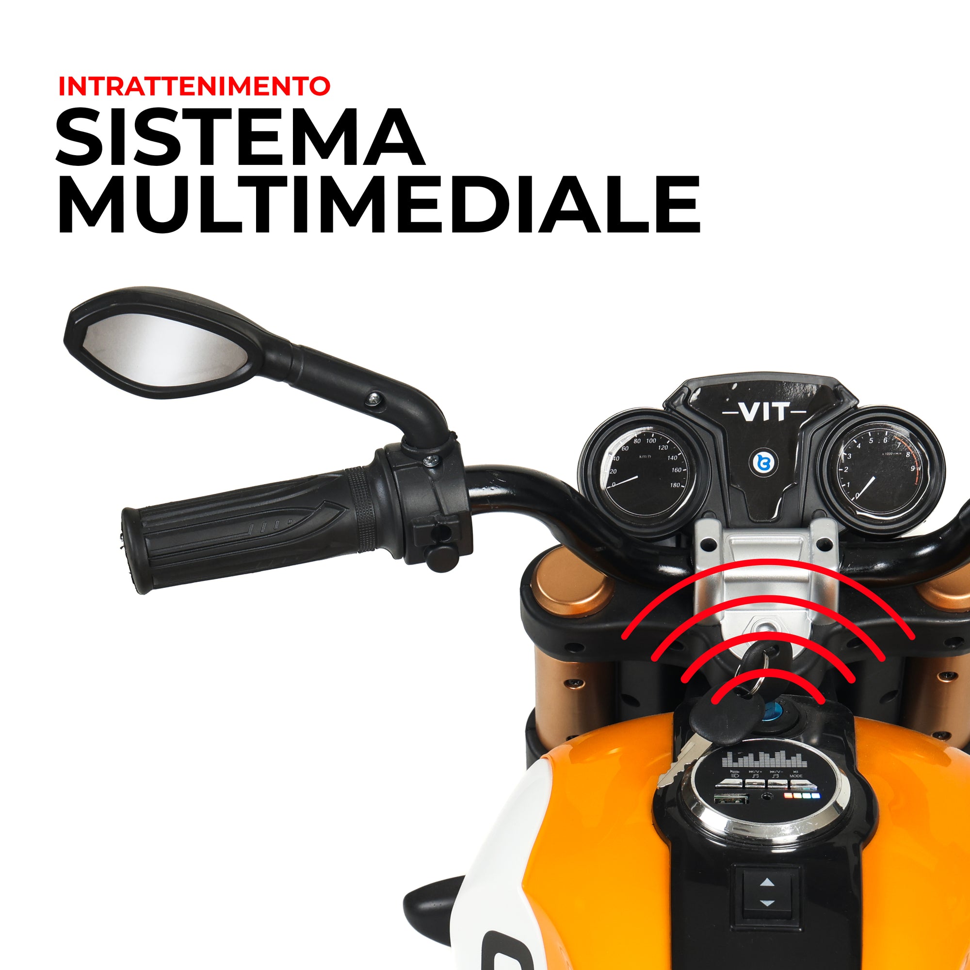 Moto de course électrique enfants avec roulettes