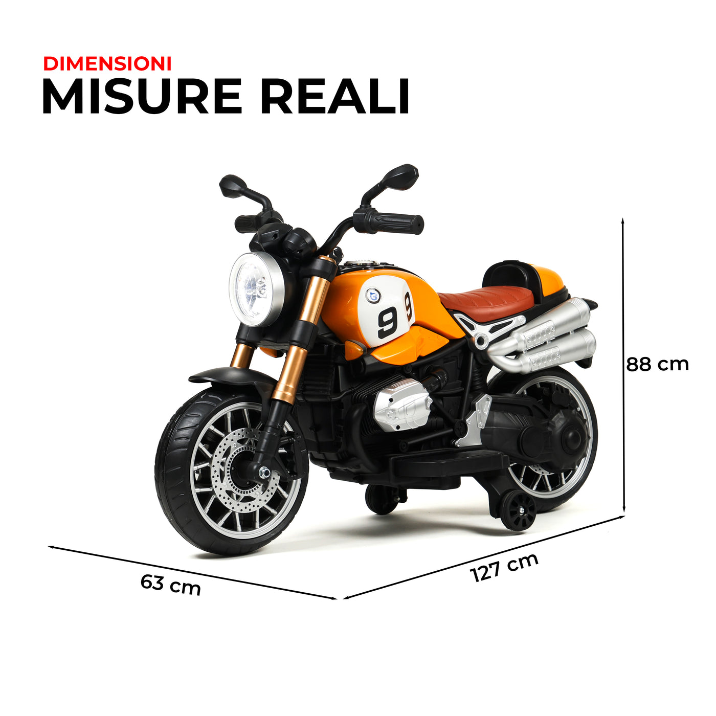 Moto de course électrique enfants avec roulettes