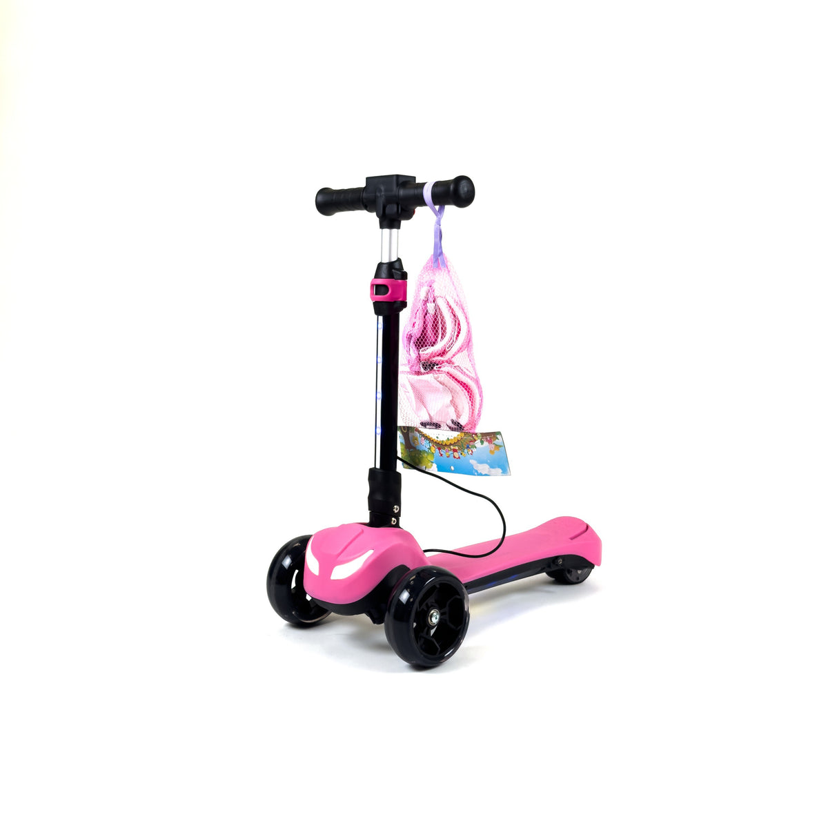 Monopattino 3 Ruote rosa - ginocchiere e gomitiere incluse, nello stesso colore