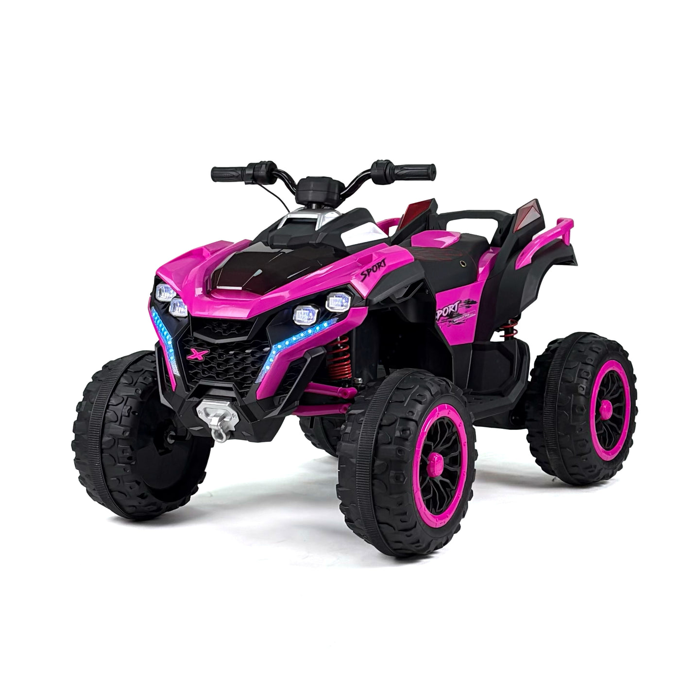 ATV Motique rosa, vista a tre quarti anteriore